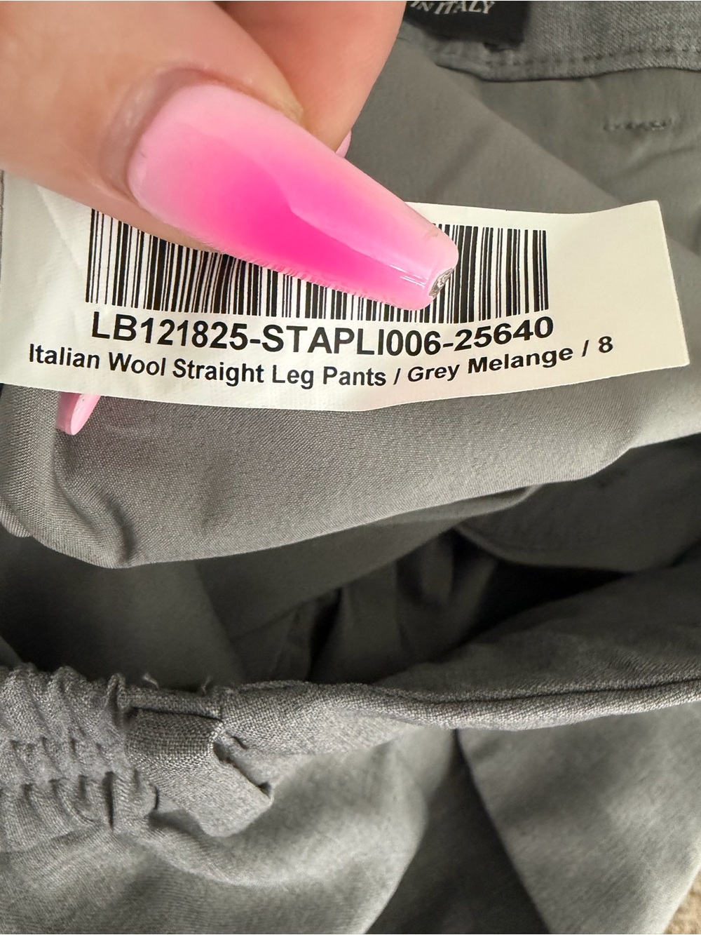 Quince Women’s Italian Virgin Wool Slim-Leg Ankle Pants in Melange Gray Size 8 - Picture 7 of 8